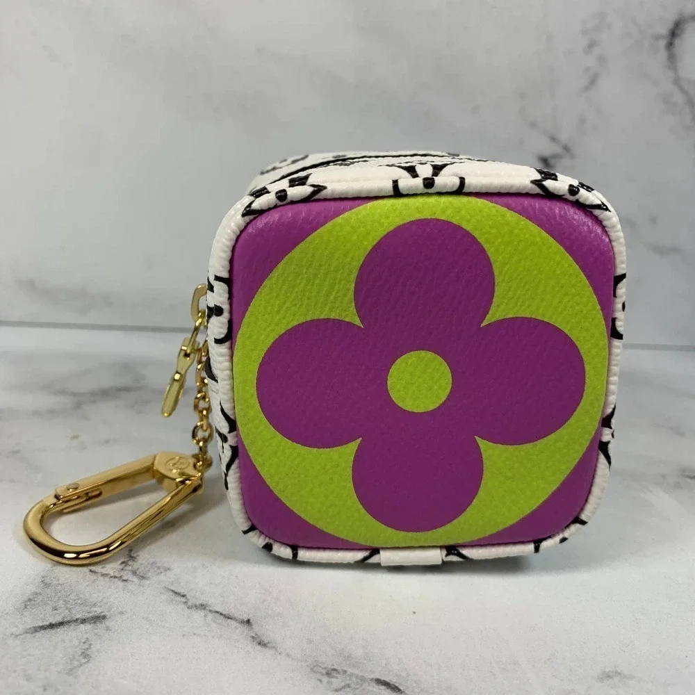 Louis Vuitton Giant Cube Monogram Purple/Black/White Coin Purse Chain Case LV